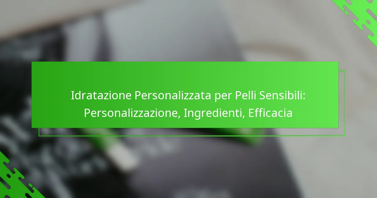 Idratazione Personalizzata per Pelli Sensibili: Personalizzazione, Ingredienti, Efficacia