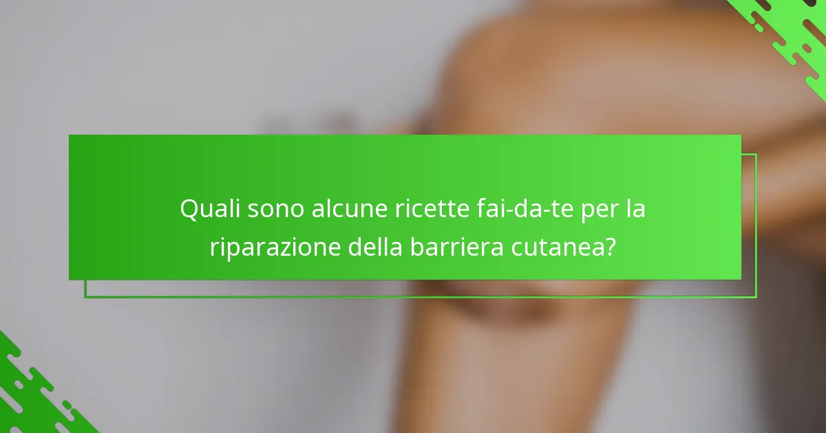 Quali sono alcune ricette fai-da-te per la riparazione della barriera cutanea?
